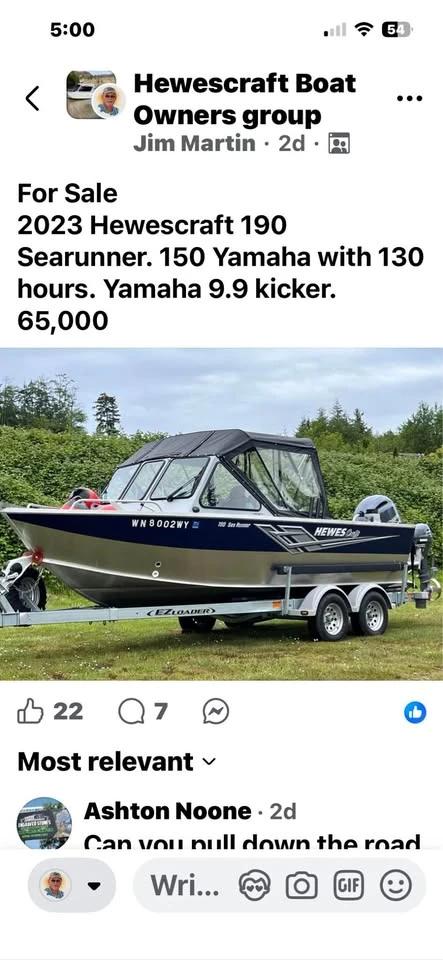 2023 Hewescraft 190 Searunner